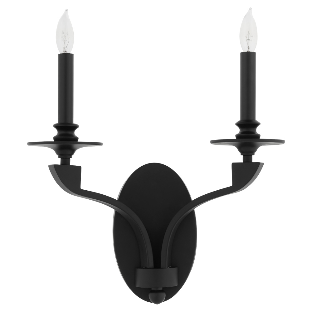 CHANTELLE 2 LIGHT WALL MOUNT - MATTE BLACK