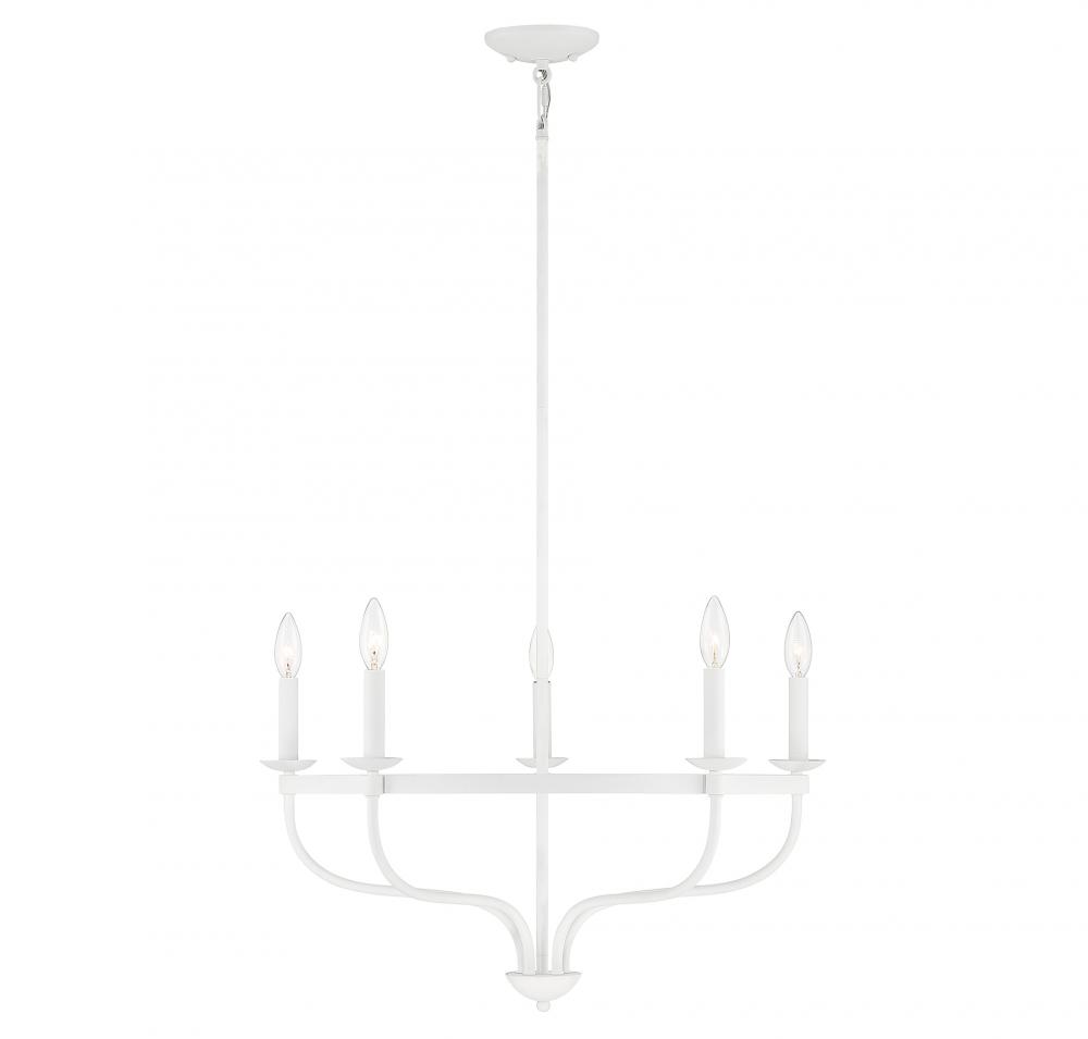 5-Light Chandelier in Bisque White