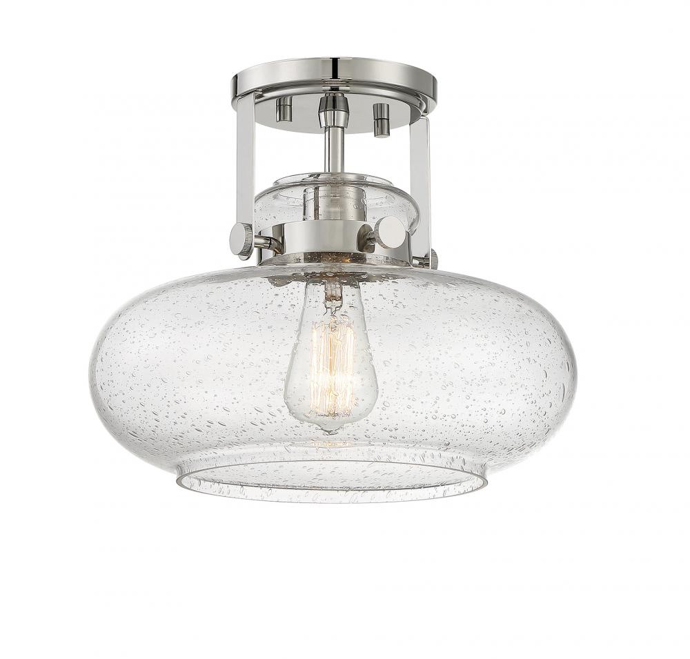 1-Light Ceiling Light in Polished Nickel