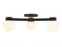 Savoy House Meridian M60079MBKNB - 3-Light Ceiling Light in Matte Black with Natural Brass