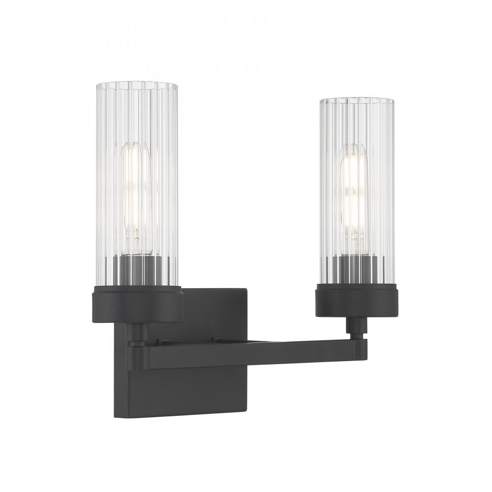 Lida 14'' Wide 2-Light Vanity Light - Matte Black