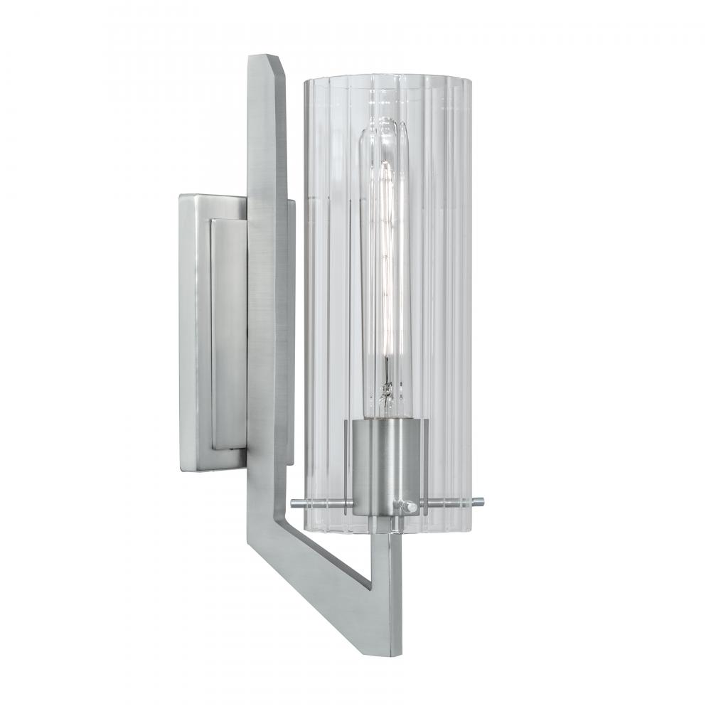 Faceted 12.75'' High 1-Light Sconce - Brushed Nickel