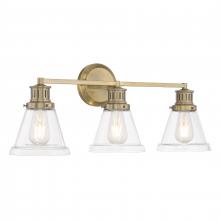 ELK Home 2403-AN-CL - Alden 26'' Wide 3-Light Vanity Light - Antique Brass, Clear