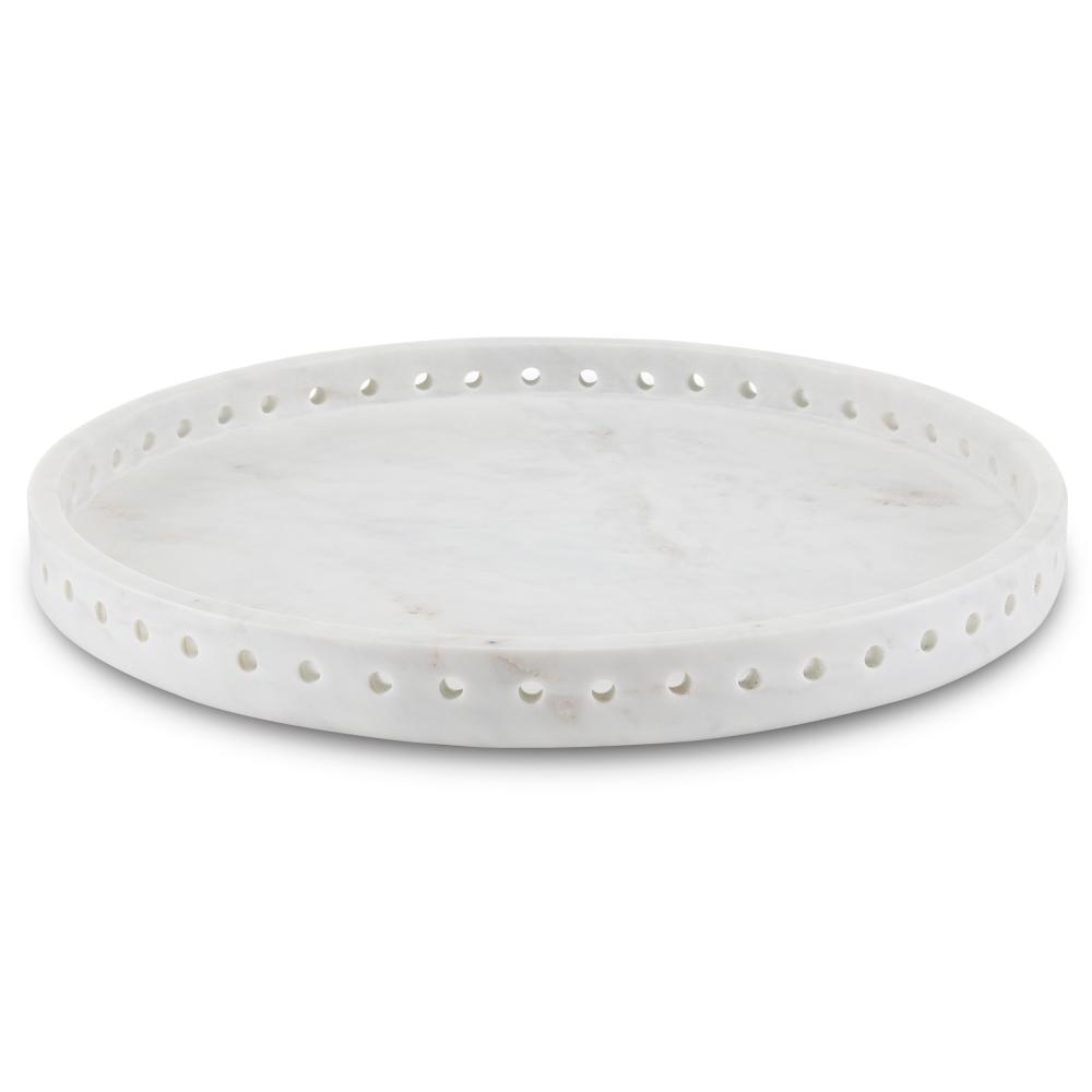 Freya White Marble Large Tray