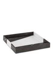 Currey 1200-0653 - Sena Black & White Marble Tray