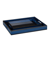 Currey 1200-1018 - Navy Lacquer Tray Set of 2