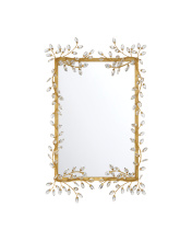 Currey 1000-0161 - Forget-Me-Not Gold Rectangular Mirror